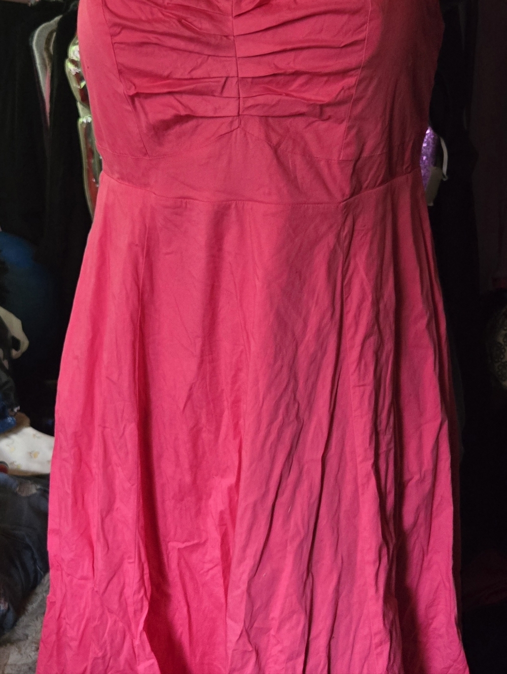 Torrid Bright Coral Pink Fit-and-Flare Sundress